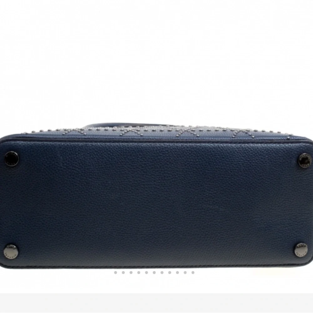 Michael Kors Navy Blue Adele Studded Women's Shoulder‎ Bag with Lock Charm - Picture 11 of 15